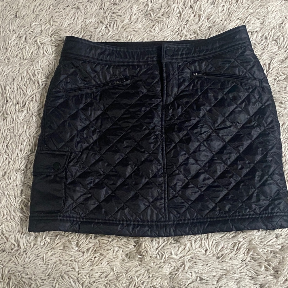 Athleta Black Quilted Mini Skirt